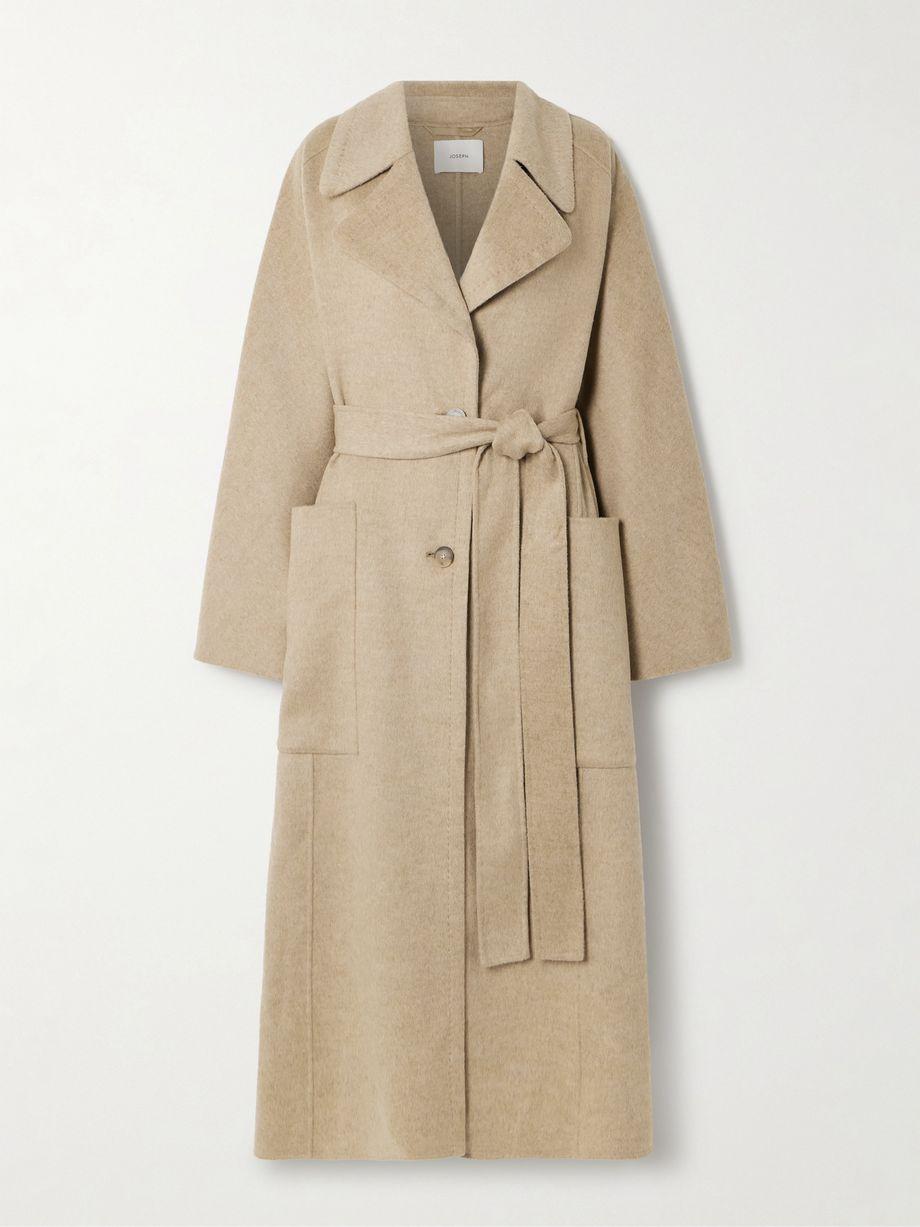 Spencer belted wool and cashmere-blend trench coat by JOSEPH