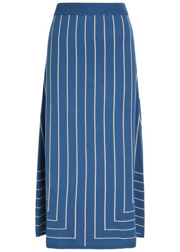 Striped-jacquard stretch-knit midi skirt by JOSEPH