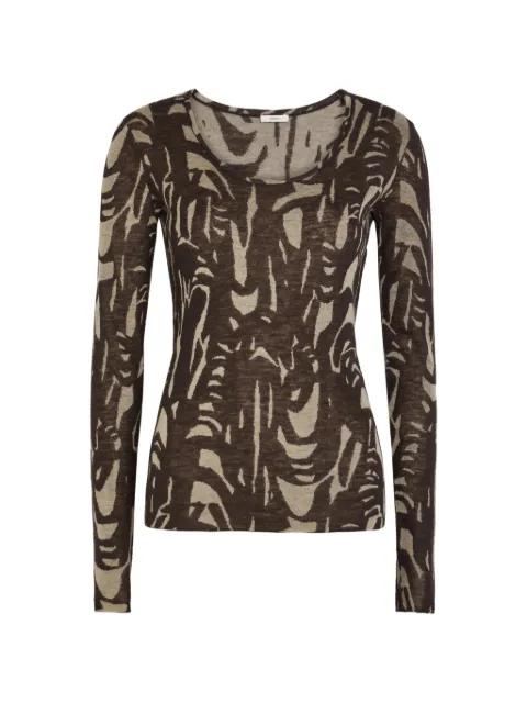 Villa Cashair abstract-pattern long-sleeve top by JOSEPH