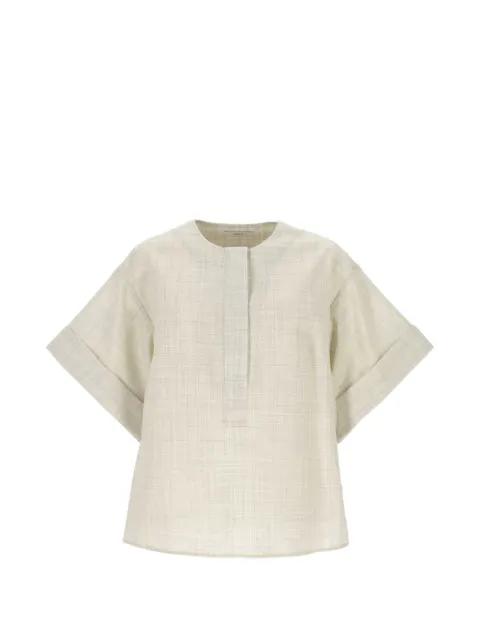 Yani concealed-placket turn-up cuff blouse by JOSEPH