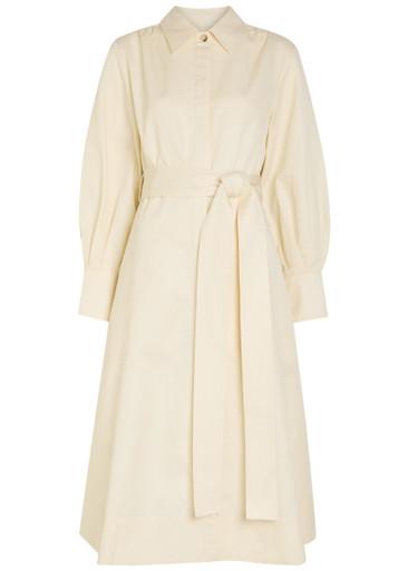 Ziane belted cotton -blend midi shirt dress by JOSEPH