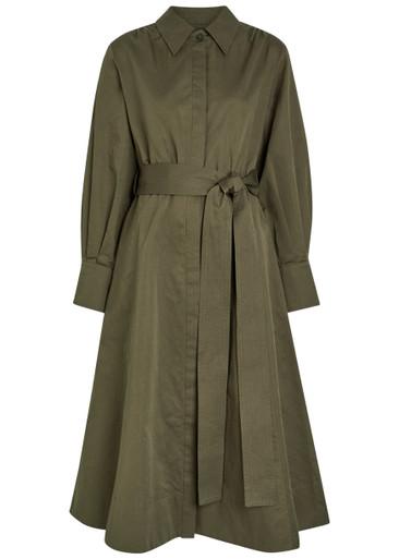Ziane belted cotton -blend midi shirt dress by JOSEPH