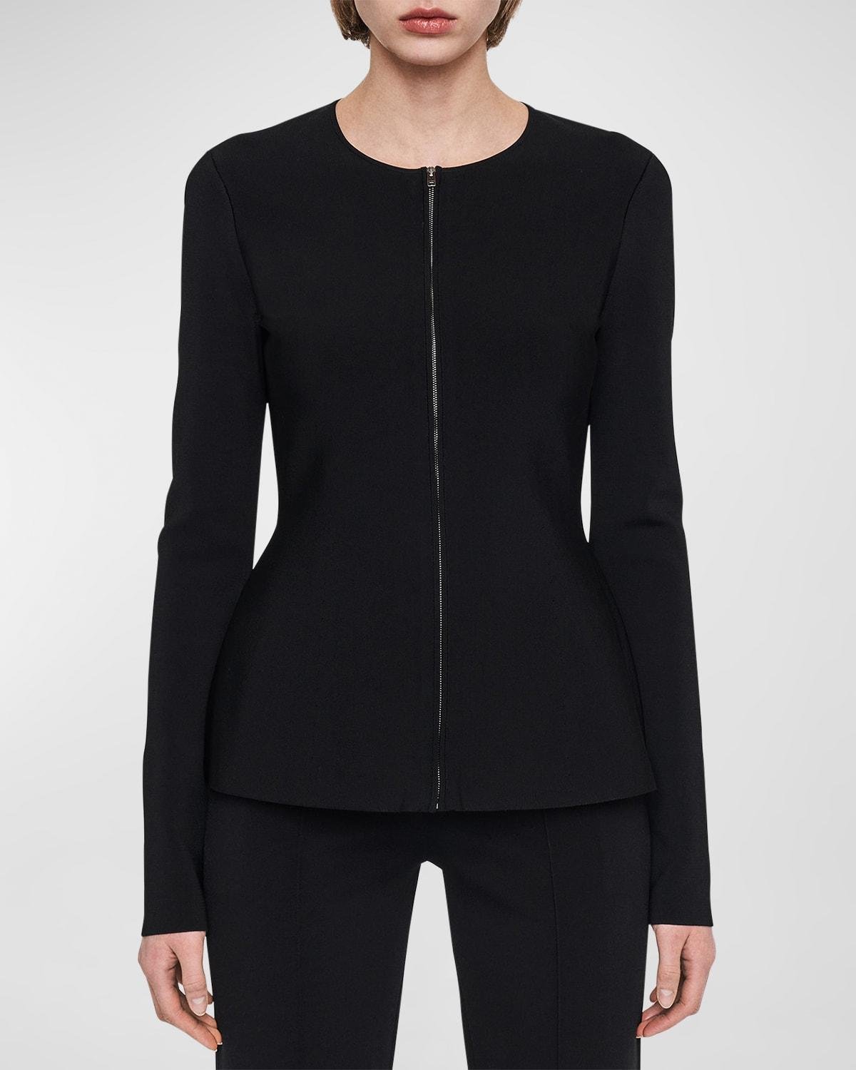 Zip-Front Milano Knit Top by JOSEPH