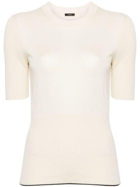 contrasting-trim fine-knit jumper by JOSEPH