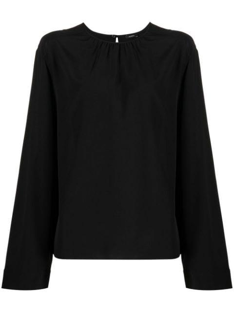 gathered-neck silk blouse by JOSEPH