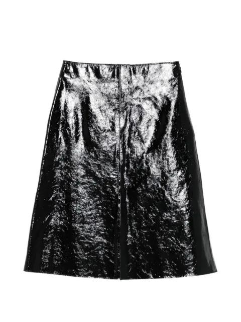 glazed leather skirt by JOSEPH