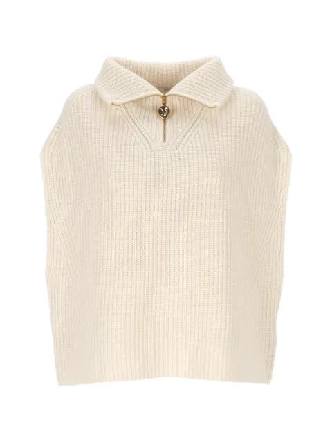 half-zip funnel-neck top by JOSEPH