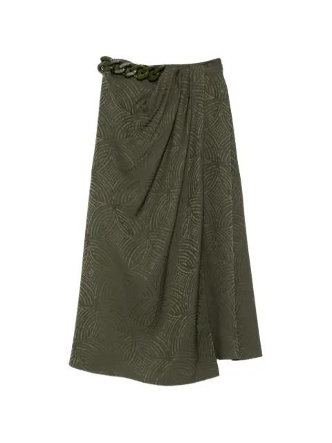 jacquard chain midi skirt by JOSEPH
