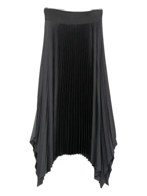 pleated asymmetric-hem midi skirt by JOSEPH