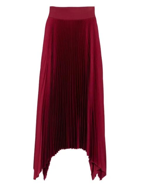 pleated asymmetric-hem skirt by JOSEPH