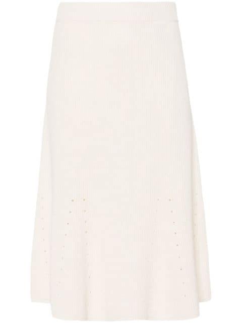 ribbed linen-blend skirt by JOSEPH