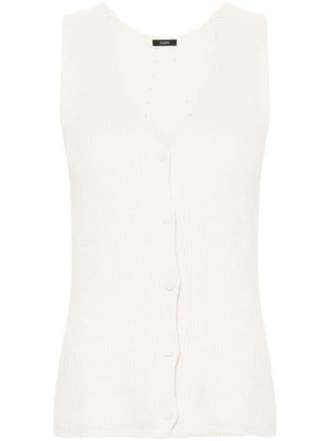 ribbed linen-blend vest by JOSEPH