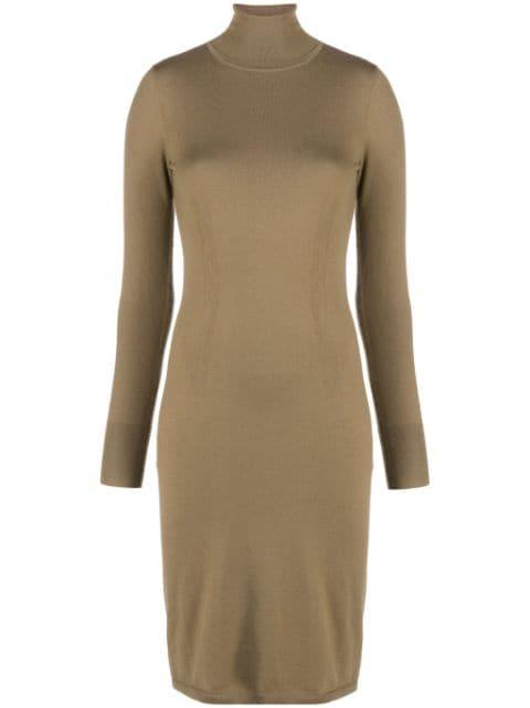 roll neck knitted midi dress by JOSEPH