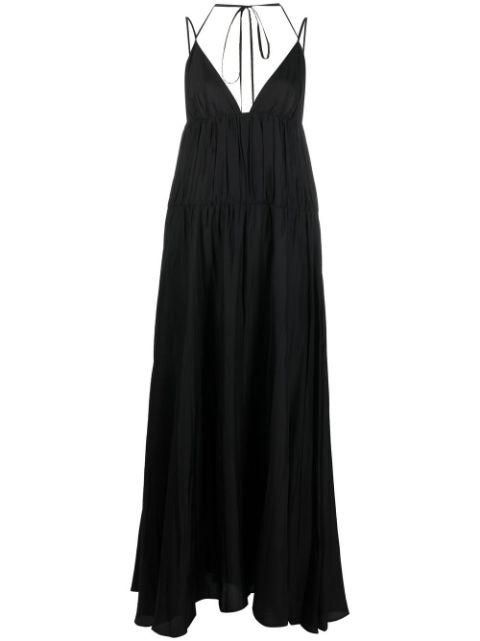 ruched silk long dress by JOSEPH