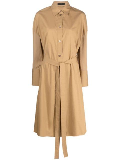 tied-waist cotton shirtdress by JOSEPH