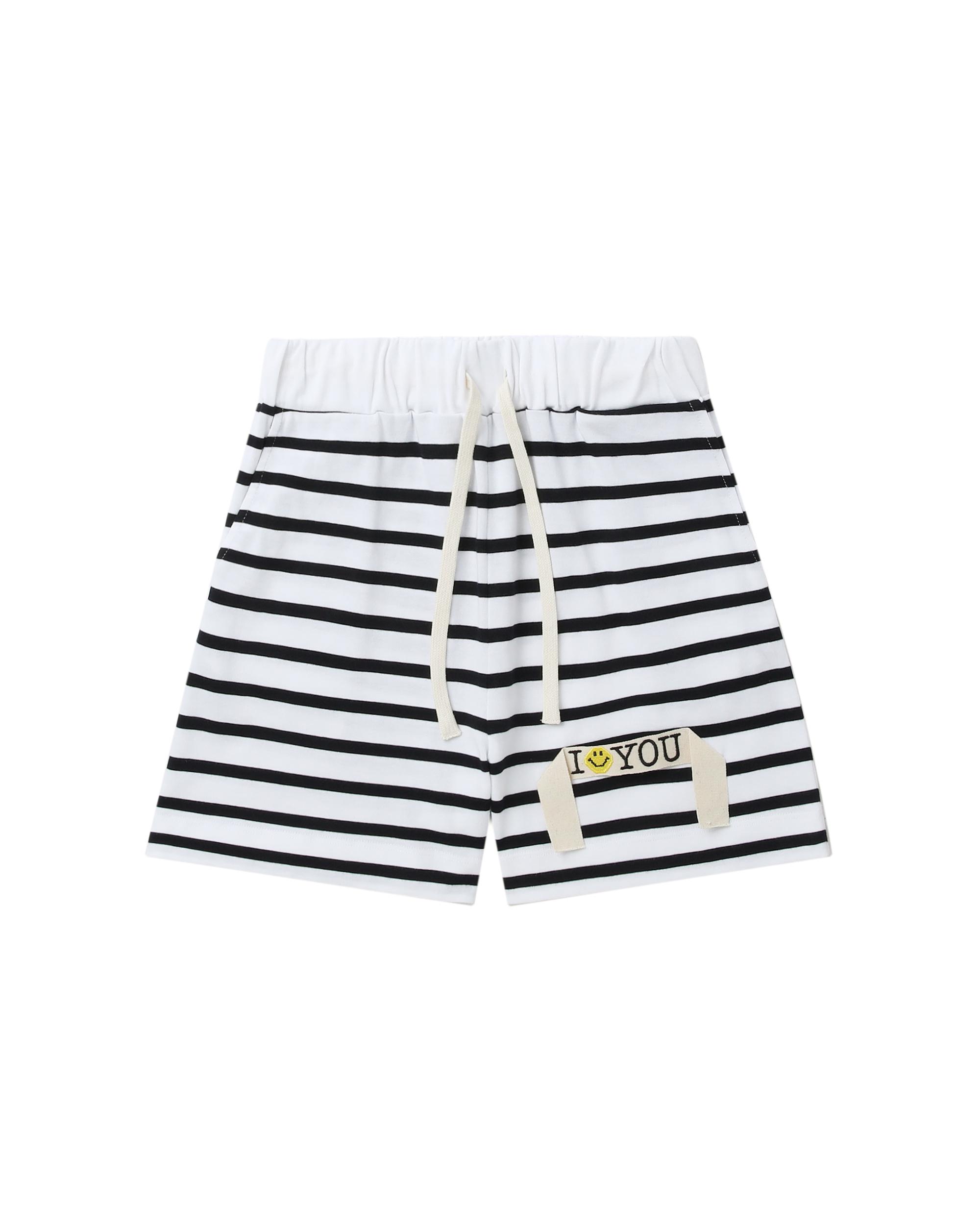 Striped smiley shorts by JOSHUA SANDERS