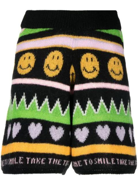 graphic-print knitted shorts by JOSHUA SANDERS