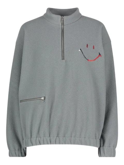 x Smiley® zip-fastening fleece sweatshirt by JOSHUA SANDERS