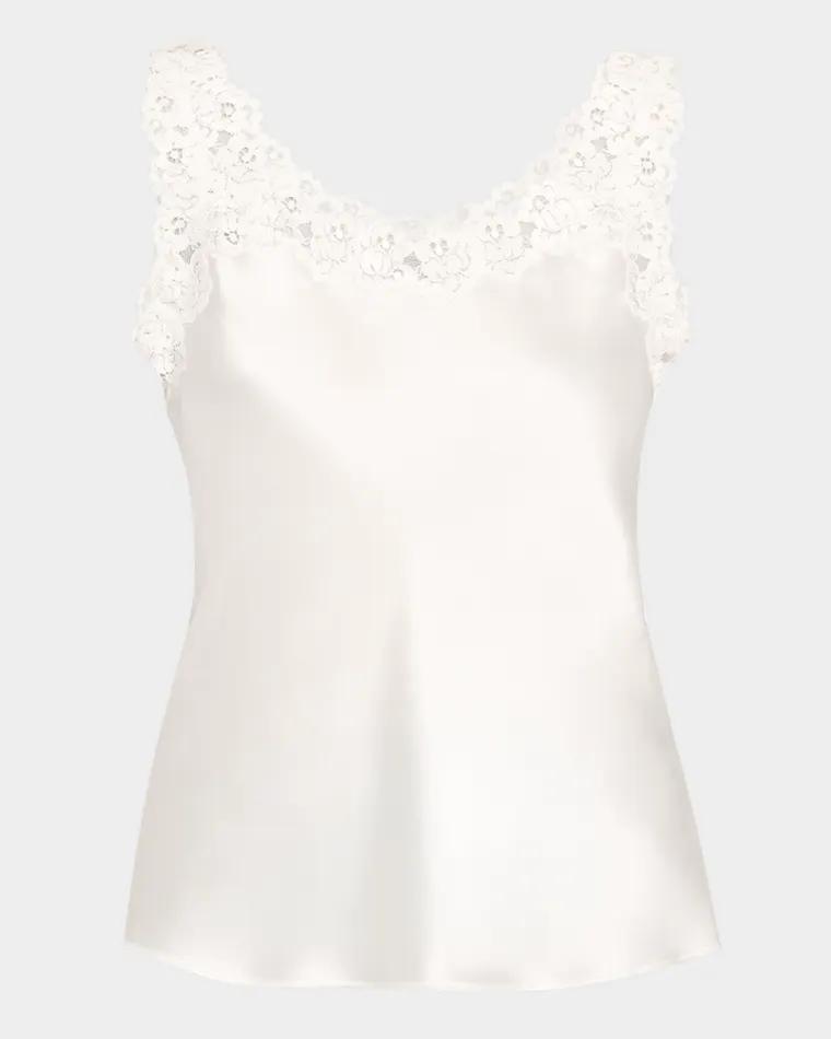 Rose Parfait Lace-Trim Cami by JOSIE NATORI