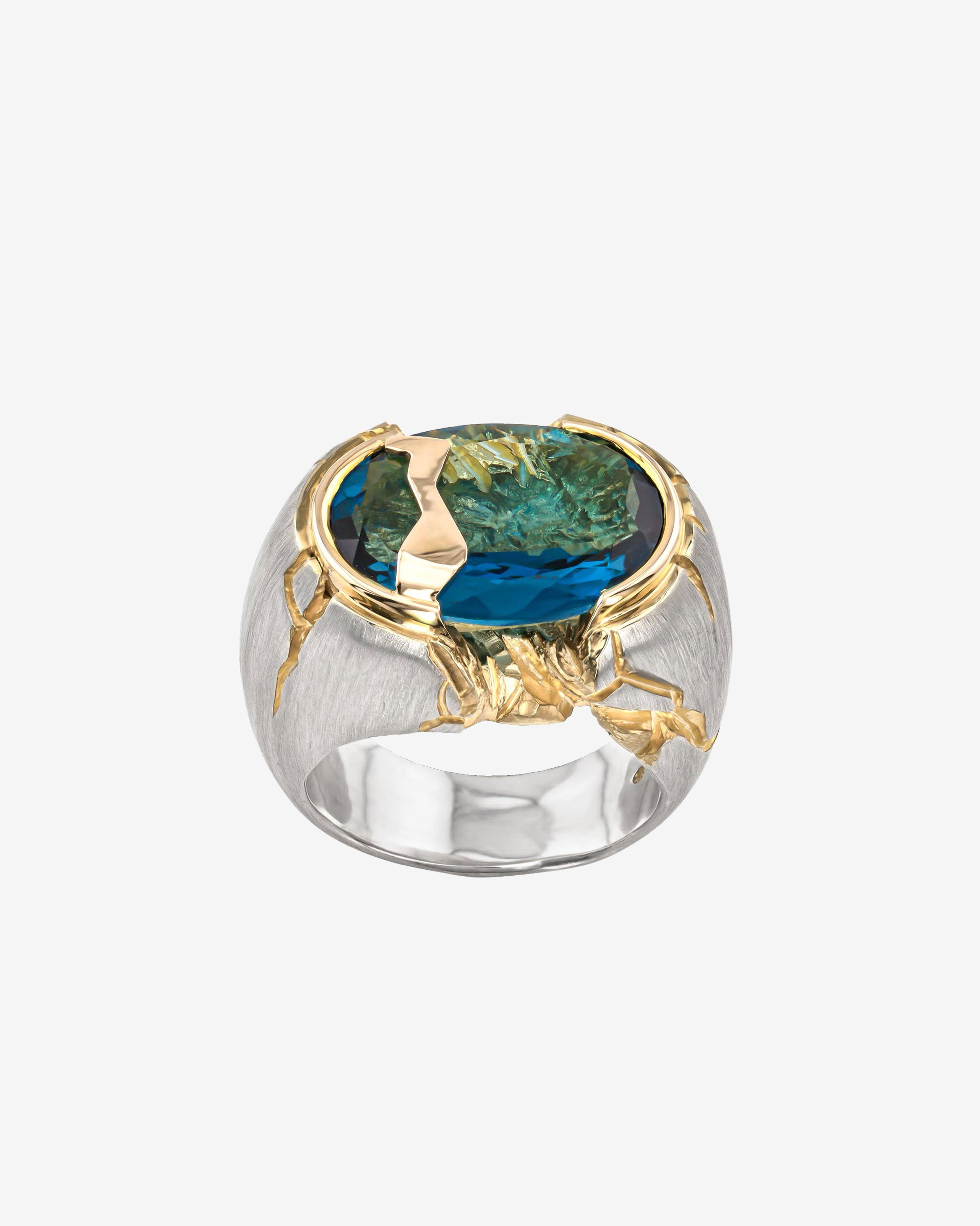 Joule Project - Ofk London Blue Ring - (Silver/Gold) by JOULE PROJECT
