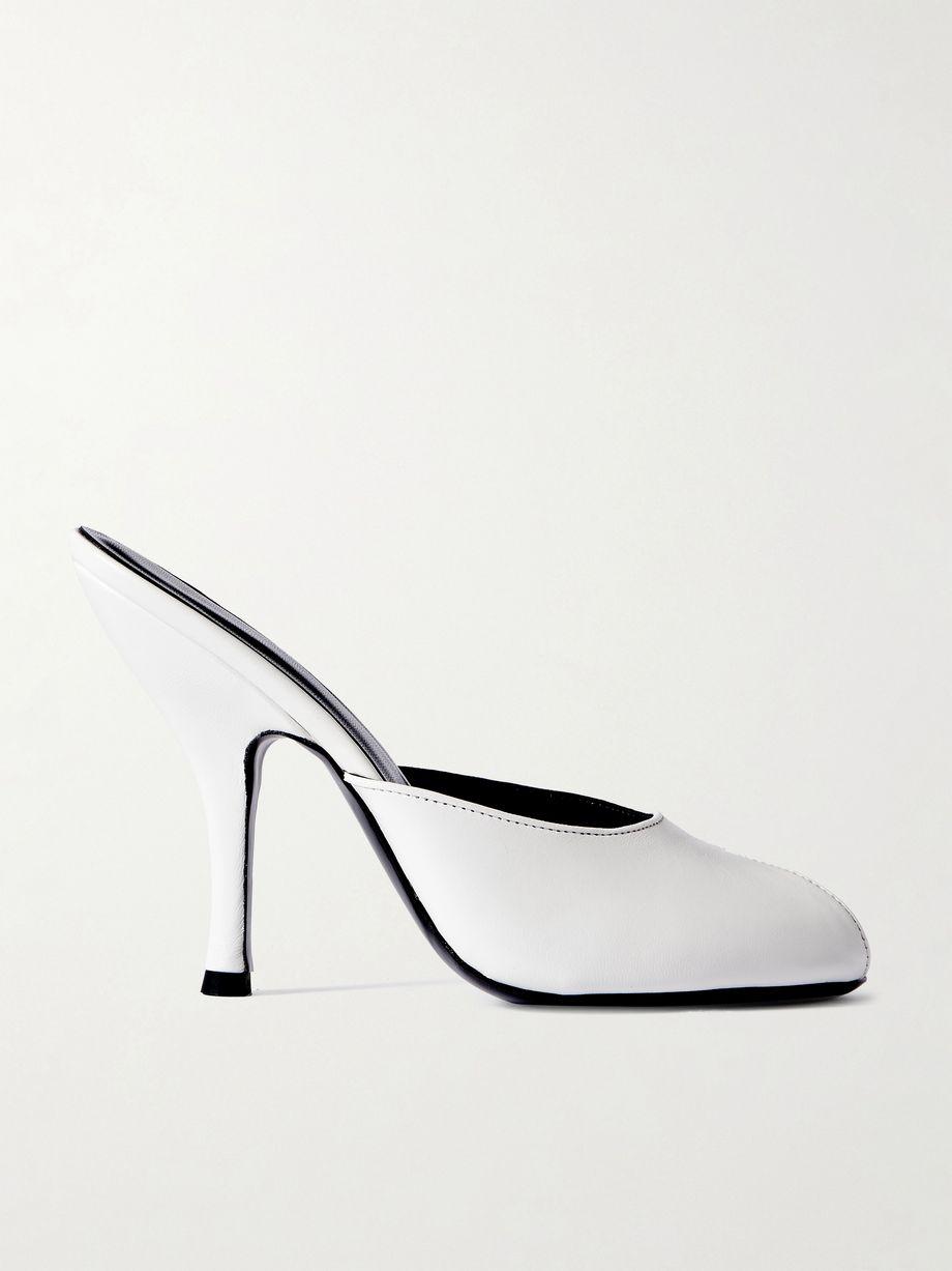 Date cutout leather mules by JUDE