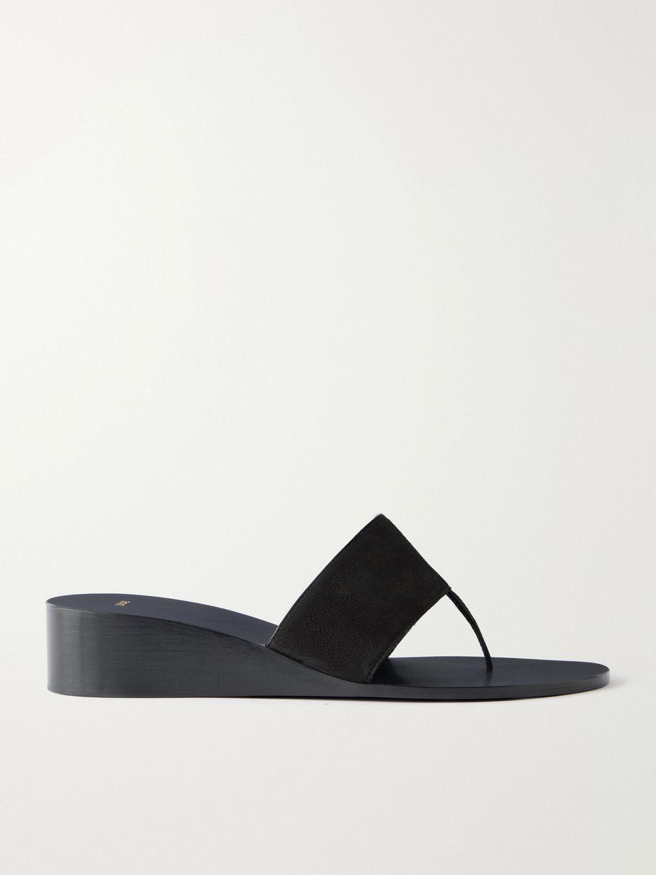 Lucille nubuck wedge thong sandals by JUDE