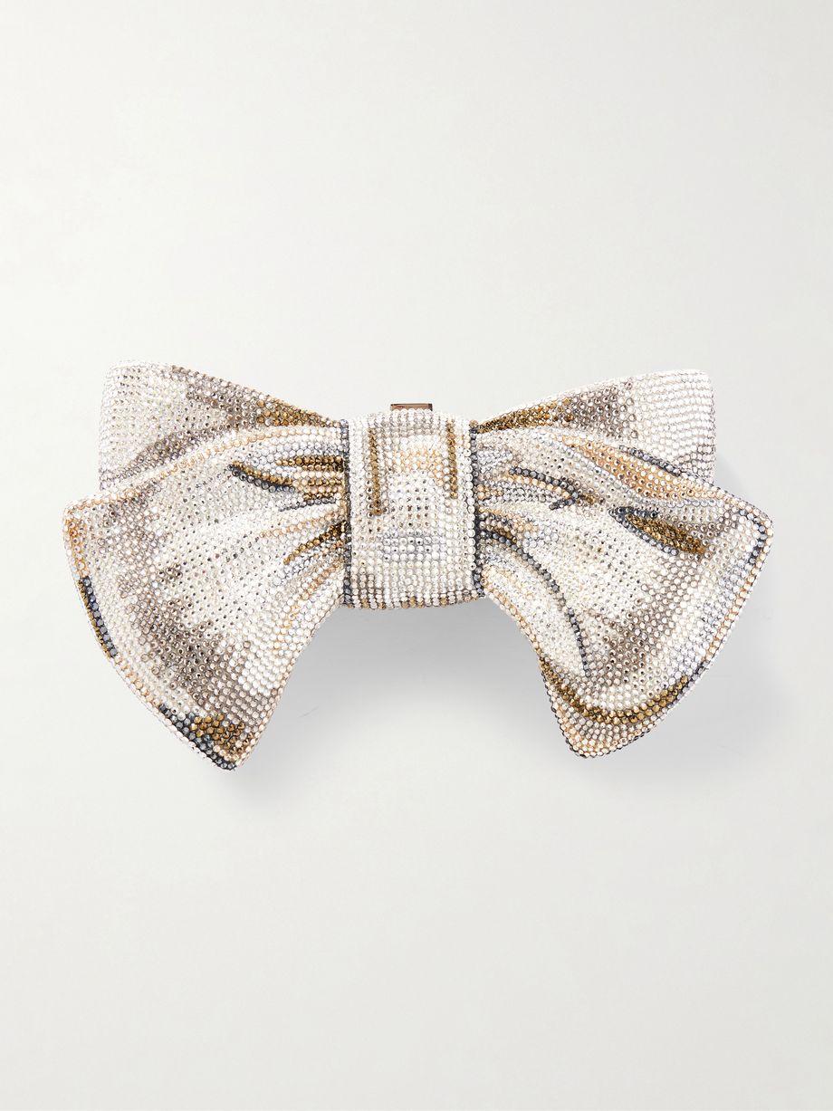 Bow Just for You crystal-embellished gold-tone clutch by JUDITH LEIBER COUTURE