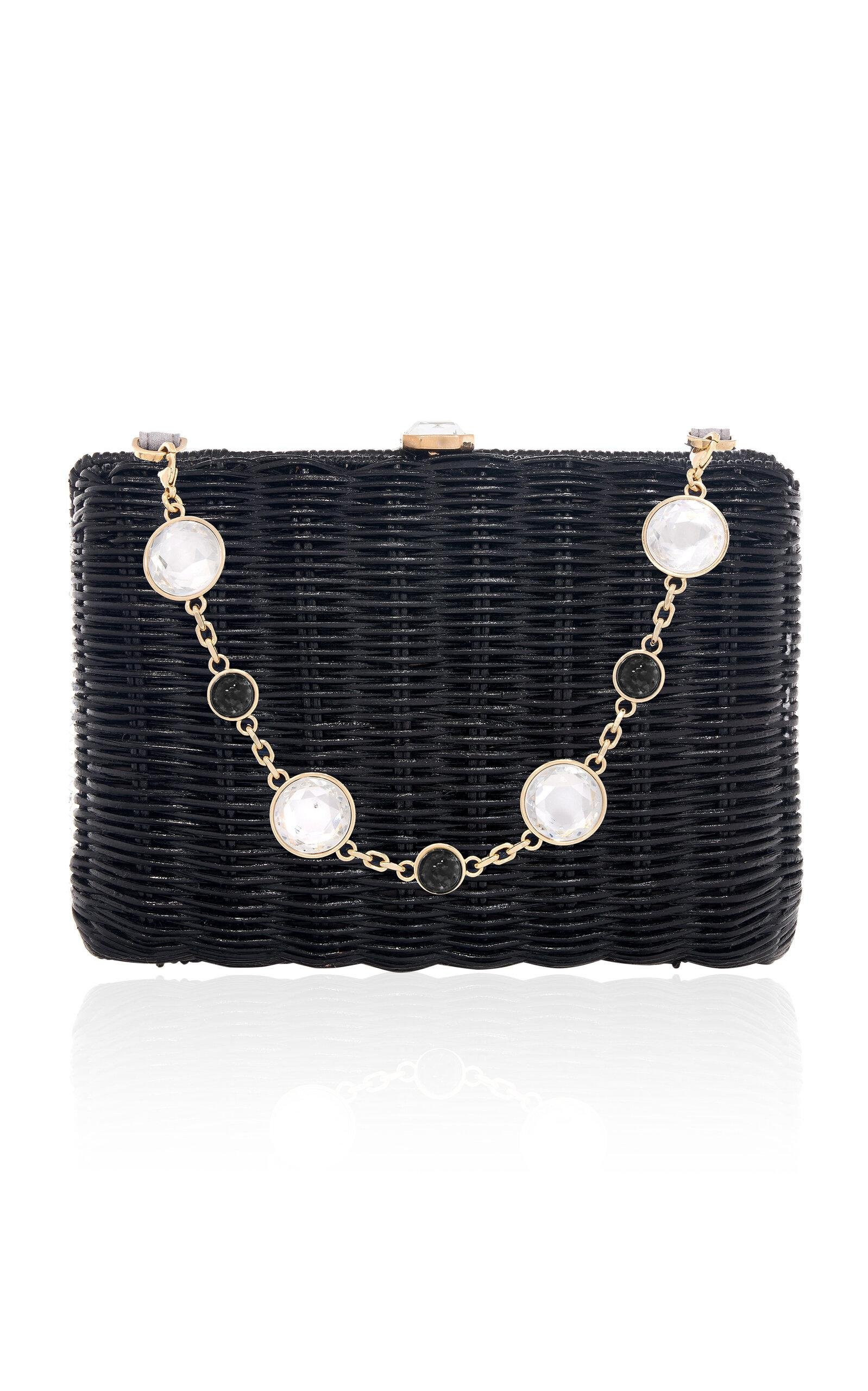 Judith Leiber Couture - Hailey Stone-Embellished Wicker Basket Clutch - Black - OS - Only At Moda Operandi by JUDITH LEIBER COUTURE