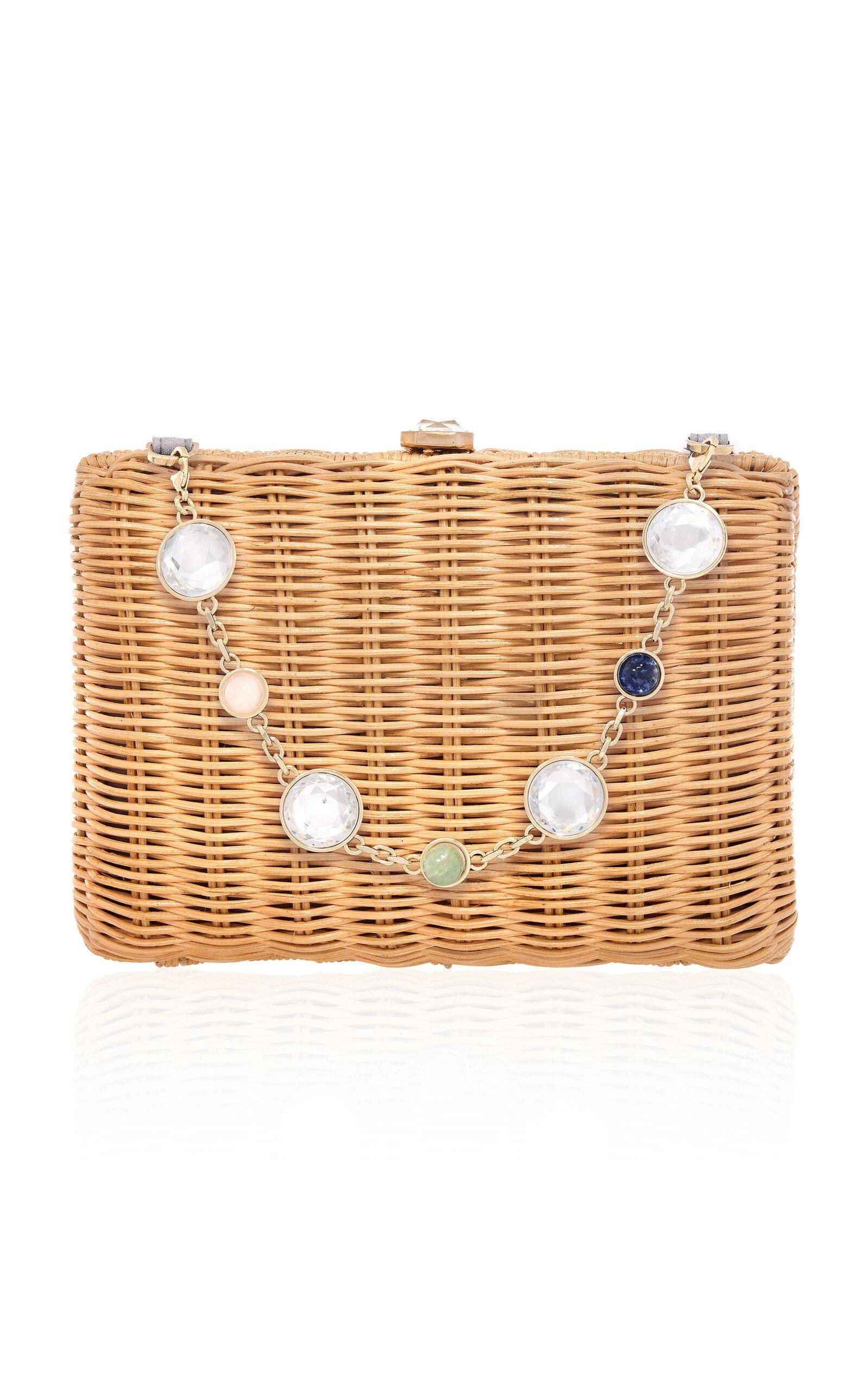 Judith Leiber Couture - Hailey Stone-Embellished Wicker Basket Clutch - Neutral - OS - Only At Moda Operandi by JUDITH LEIBER COUTURE