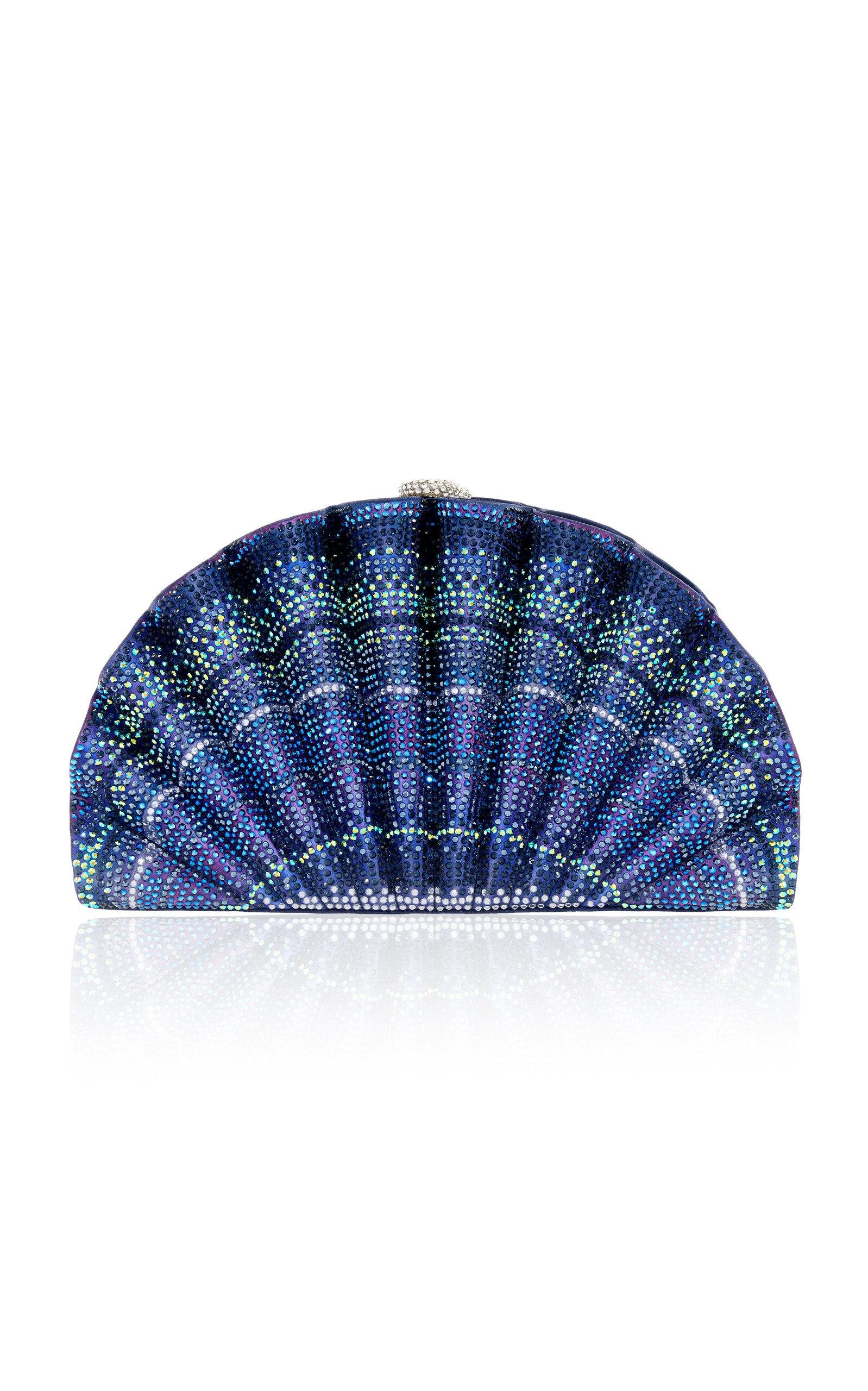 Judith Leiber Couture - Scallop Shell Origami Fan Crystal Clutch - Blue - OS - Only At Moda Operandi by JUDITH LEIBER COUTURE
