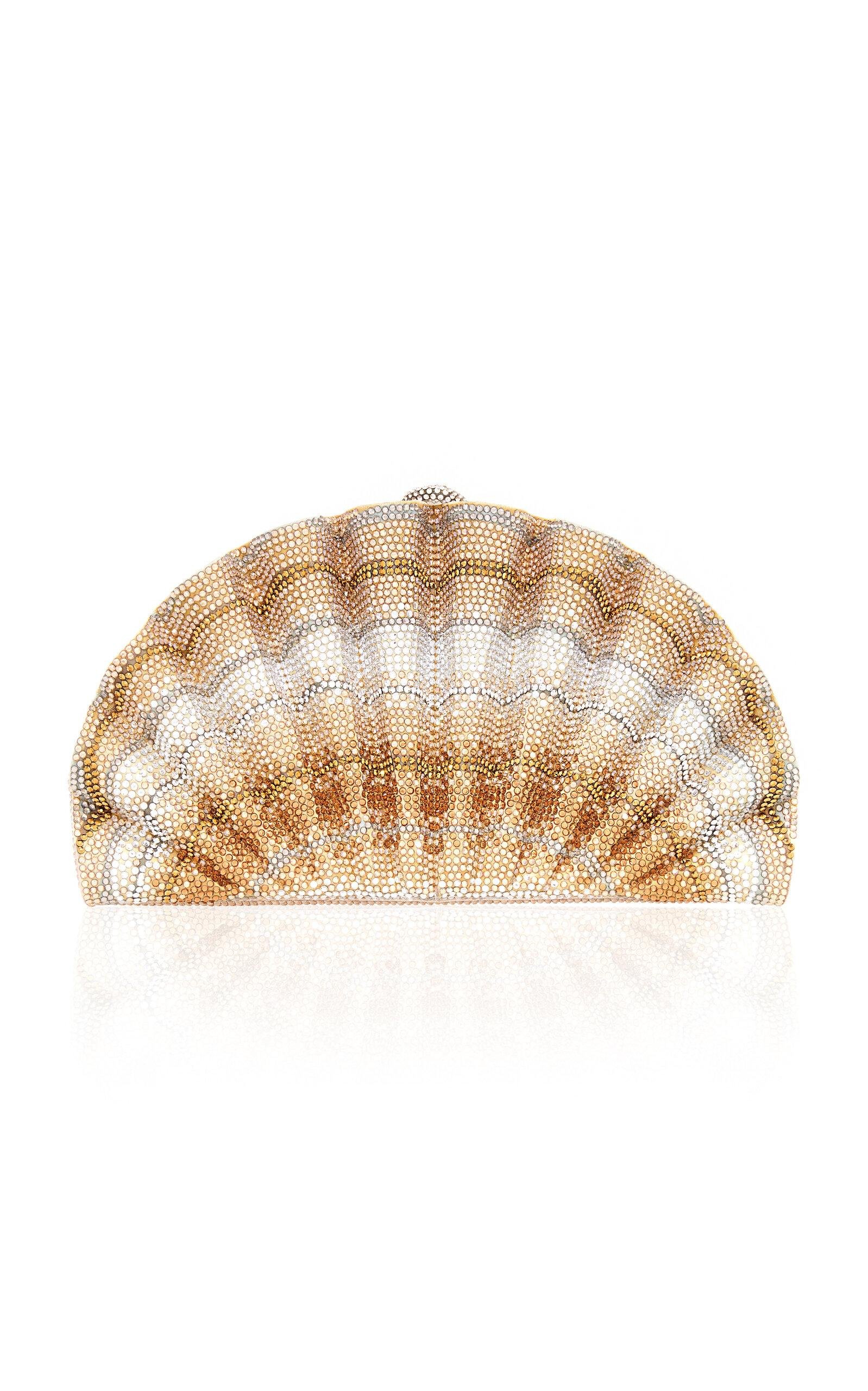 Judith Leiber Couture - Scallop Shell Origami Fan Crystal Clutch - Gold - OS - Only At Moda Operandi by JUDITH LEIBER COUTURE