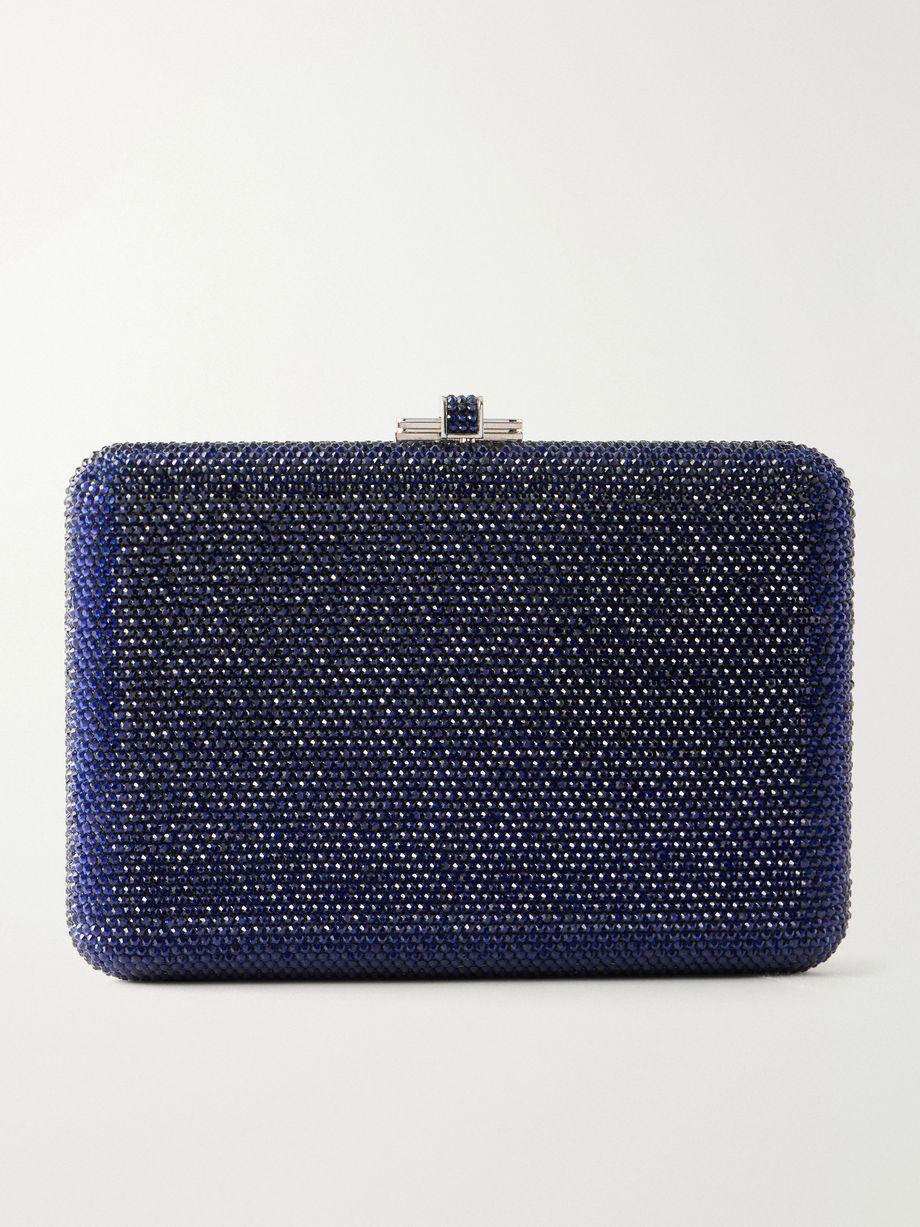 Slim Slide crystal-embellished silver-tone clutch by JUDITH LEIBER COUTURE