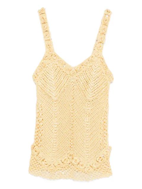 Daisy flower-strap crochet top by JUDY TURNER