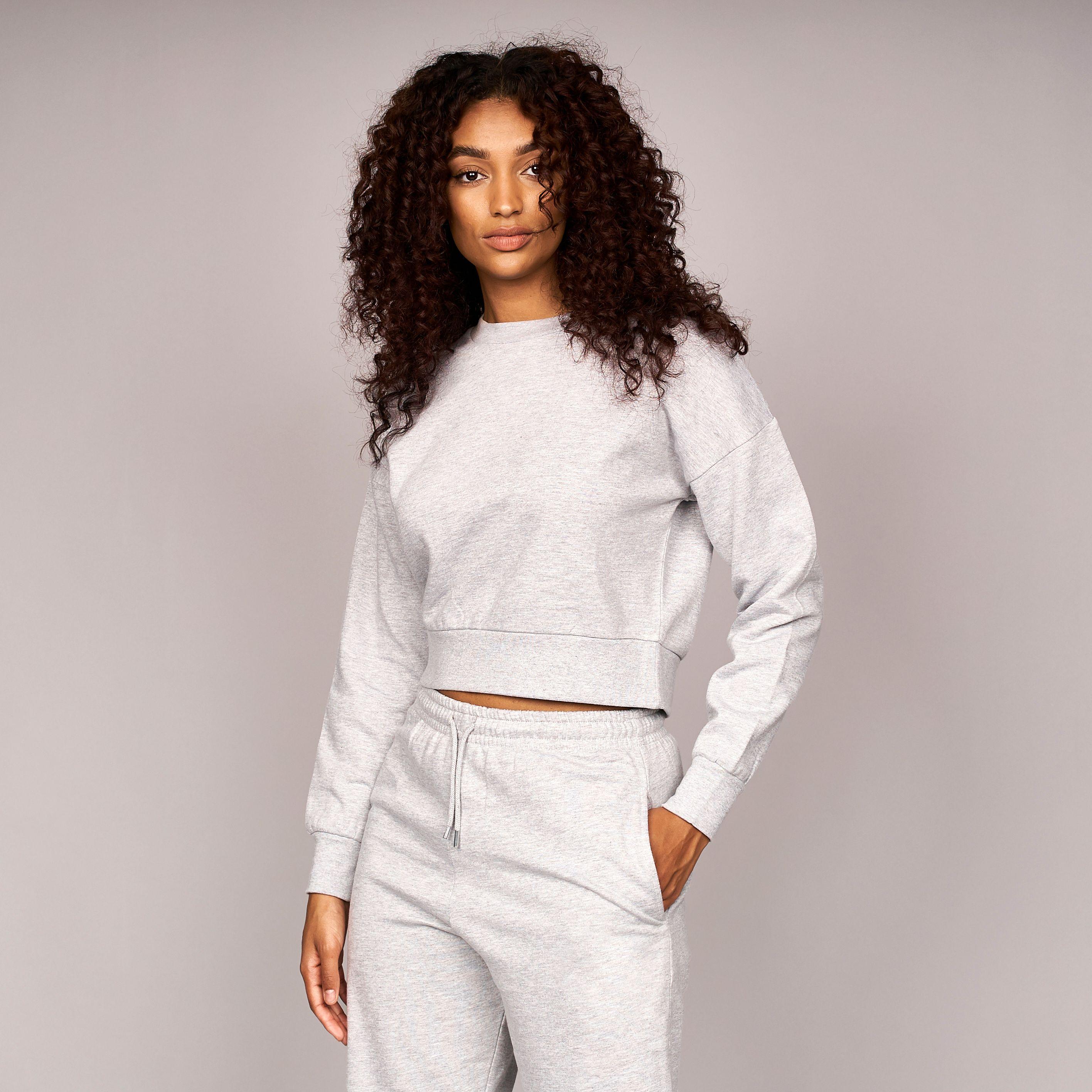 Catalina Women's Cropped Drop Shoulder Sweatshirt – Relaxed Fit with Back Neck Graphic by JUICE Catalina Women's Cropped Drop Shoulder Sweatshirt – Relaxed Fit with Back Neck Graphic by JUICE