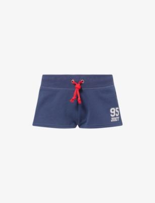 Brand-Print Stripe-Trim Cotton-Fleece Track Shorts by JUICY COUTURE