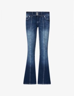 Crest-Embroidered Flared Denim Jeans by JUICY COUTURE