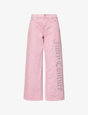 Dia Crystal-Embroidered Denim Jeans by JUICY COUTURE