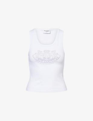 Dog-Crest Ribbed Stretch-Cotton Vest Top by JUICY COUTURE