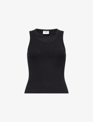 Embellished-Logo Cotton-Rib Racer Vest by JUICY COUTURE
