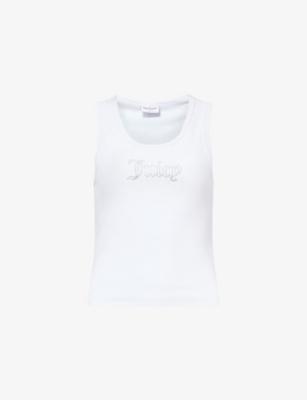 Embellished-Logo Cotton-Rib Racer Vest by JUICY COUTURE