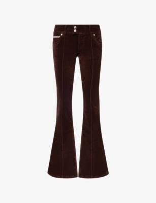 Flared Velour Stretch-Denim Jeans by JUICY COUTURE
