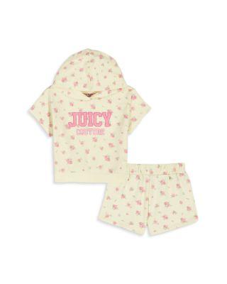 Girls' French Terry Hooded 2 Piece Shorts Set - Little Kid by JUICY COUTURE