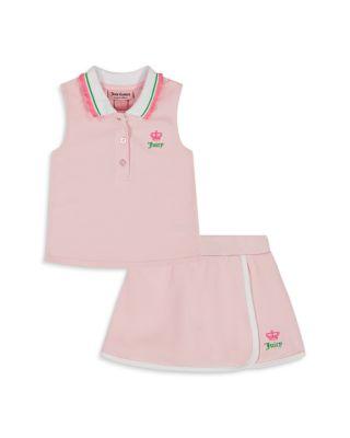 Girls' Pique Polo Top & Skort Set - Little Kid by JUICY COUTURE