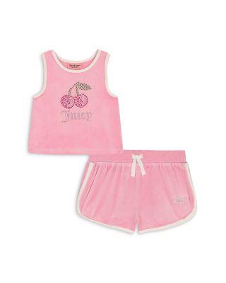 Girls' Velour 2 Piece Rhinestone Shorts Set - Big Kid by JUICY COUTURE