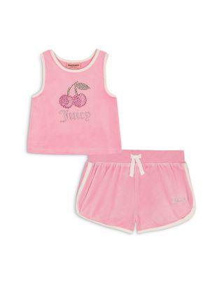 Girls' Velour 2 Piece Rhinestone Shorts Set - Little Kid by JUICY COUTURE