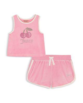 Girls' Velour 2 Piece Rhinestone Shorts Set - Little Kid by JUICY COUTURE