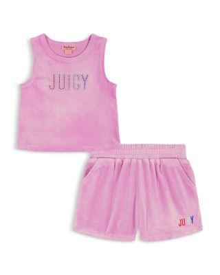 Girls' Velour 2 Piece Rhinestones Short Set - Little Kid by JUICY COUTURE