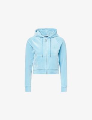 Madison Crystal-Logo Velour Hoody by JUICY COUTURE