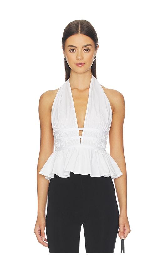Juillet Violet Top in White by JUILLET