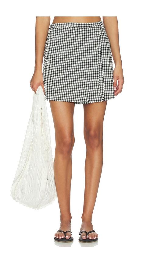 Juillet Wrap Skirt in Black,White by JUILLET